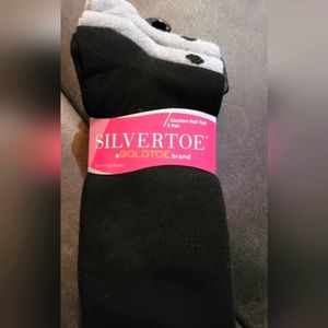 SILVERTOE comfort roll top women socks